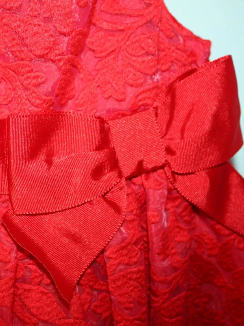 Janie and Jack Size 2T FOREVER ROSE Red Embroidered Formal Holiday Wedding Dress